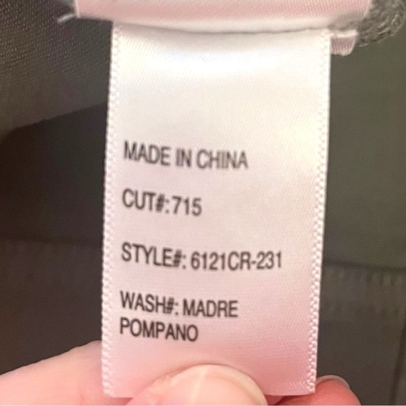 Articles of Society Madre Frayed Denim 3” Jean Shorts in Pompano/Olive Green - Picture 12 of 12